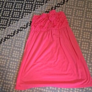 OP Bright Pink Ruffled Womens Swim Cover